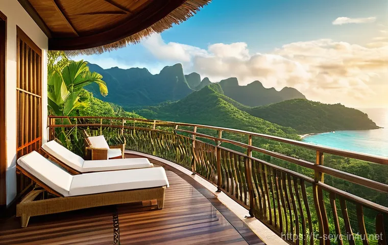 세이셸 호텔 리뷰와 추천 - **Prompt 1: Discreet Luxury Villa in Seychelles**
    "An elegant couple, dressed in chic resort cas...