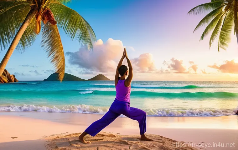 세이셸 호텔 리뷰와 추천 - **Prompt 1: Discreet Luxury Villa in Seychelles**
    "An elegant couple, dressed in chic resort cas...